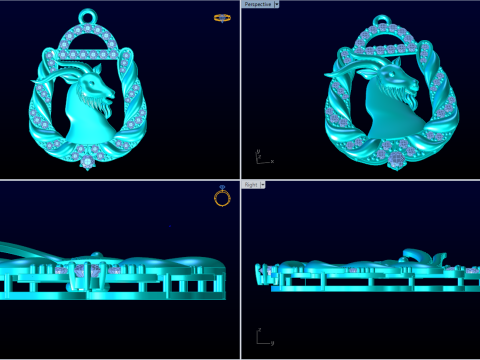 Goat pendant - N498 3D Print Model