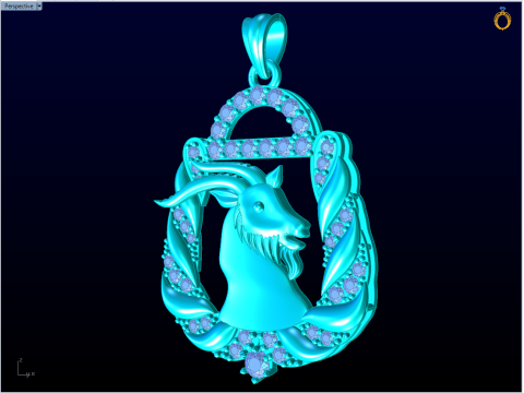 Goat pendant - N498 3D Print Model