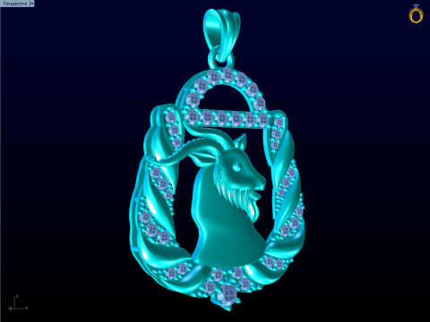 Goat pendant - N498 3D Print Model