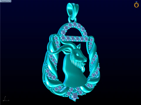 Goat pendant - N498 3D Print Model