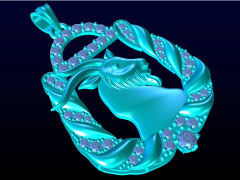 Goat pendant - N498 3D Print Model