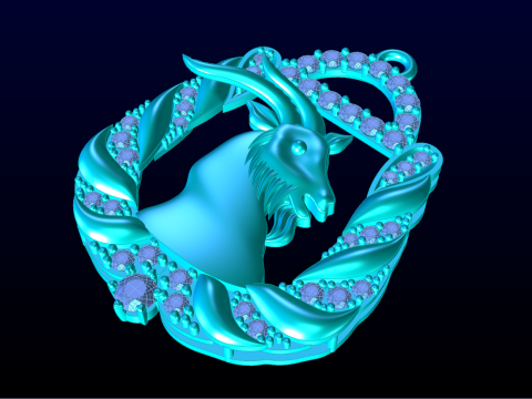 Goat pendant - N498 3D Print Model