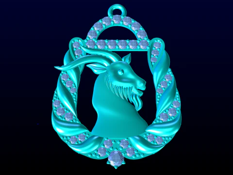 Goat pendant - N498 3D Print Model