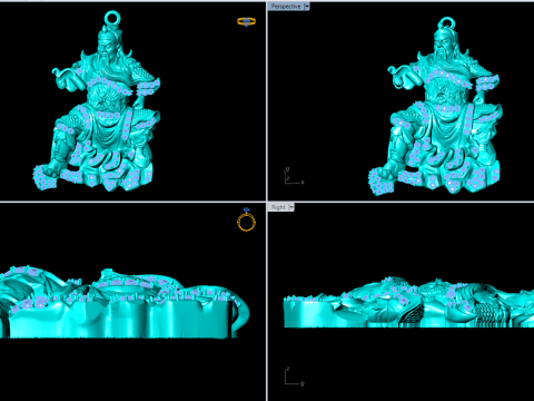 关羽吊坠 - 关羽吊坠 - 男士吊坠 - N858 3D 打印模型
