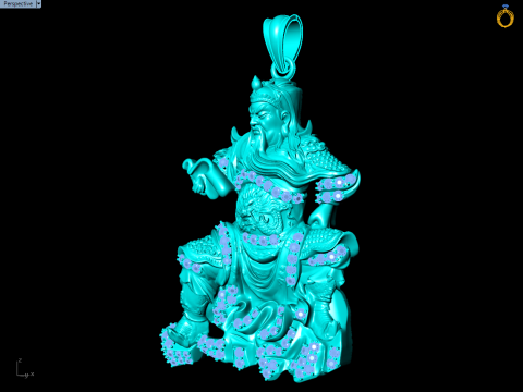 关羽吊坠 - 关羽吊坠 - 男士吊坠 - N858 3D 打印模型