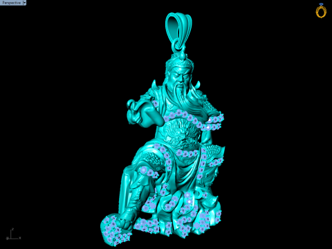 关羽吊坠 - 关羽吊坠 - 男士吊坠 - N858 3D 打印模型