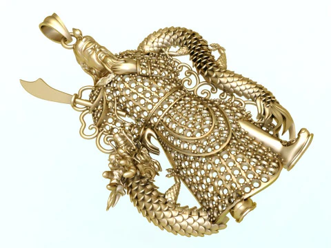 Guan Yu pendant - Guanyu pendant - Mens pendant - N6150 3D Print Model