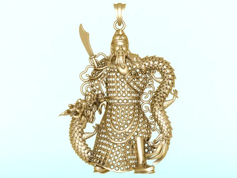 Guan Yu pendant - Guanyu pendant - Mens pendant - N6150 3D Print Model