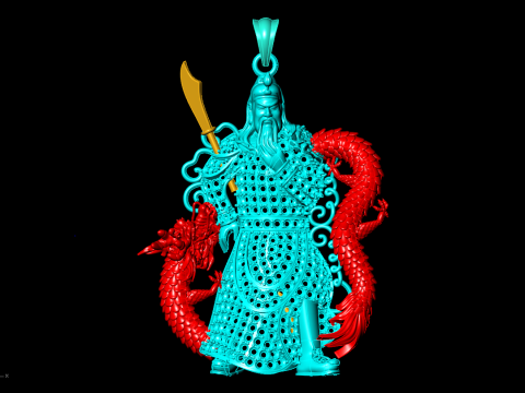 गुआन यू पेंडेंट - गुआन्यू पेंडेंट - पुरुषों का पेंडेंट - N6150 3D प्रिंट मॉडल