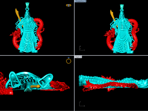 गुआन यू पेंडेंट - गुआन्यू पेंडेंट - पुरुषों का पेंडेंट - N6150 3D प्रिंट मॉडल