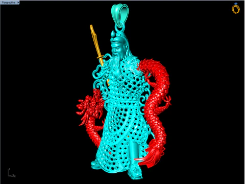 Guan Yu pendant - Guanyu pendant - Mens pendant - N6150 3D Print Model