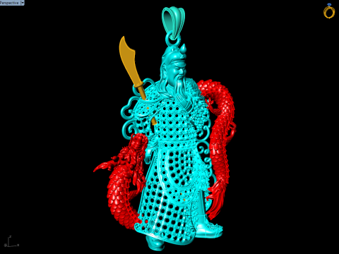 गुआन यू पेंडेंट - गुआन्यू पेंडेंट - पुरुषों का पेंडेंट - N6150 3D प्रिंट मॉडल