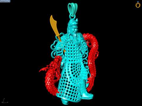 Guan Yu pendant - Guanyu pendant - Mens pendant - N6150 3D Print Model