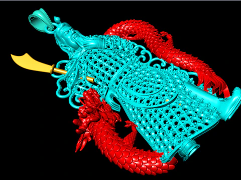 Guan Yu pendant - Guanyu pendant - Mens pendant - N6150 3D Print Model