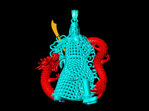 Guan Yu pendant - Guanyu pendant - Mens pendant - N6150 3D Print Model