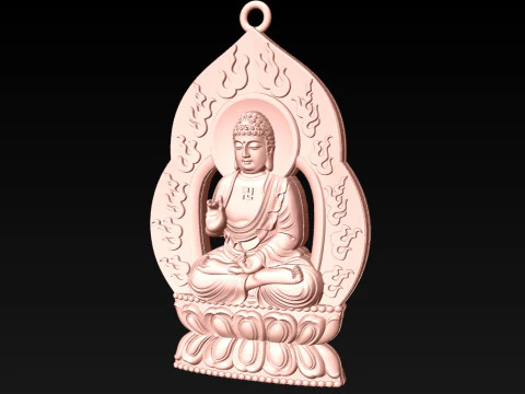 Amitabha Buddha pendant - Adida Buddha pendant - Buddha pendant - N021833 3D Print Model