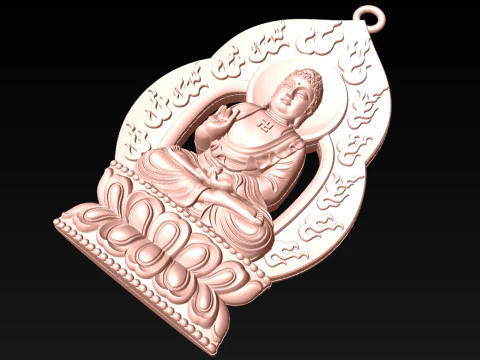 Amitabha Buddha pendant - Adida Buddha pendant - Buddha pendant - N021833 3D Print Model