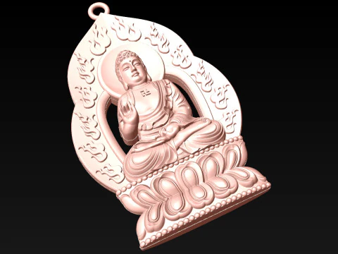 Amitabha Buddha pendant - Adida Buddha pendant - Buddha pendant - N021833 3D Print Model