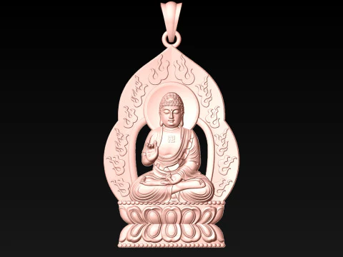 Amitabha Buddha pendant - Adida Buddha pendant - Buddha pendant - N021833 3D Print Model