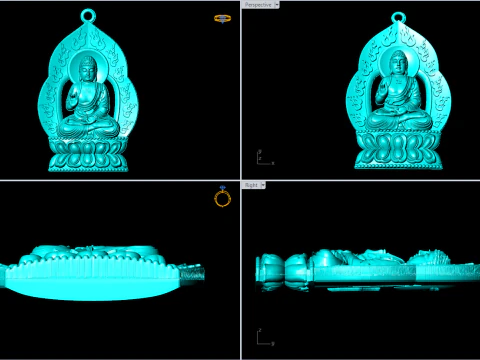 Amitabha Buddha pendant - Adida Buddha pendant - Buddha pendant - N021833 3D Print Model