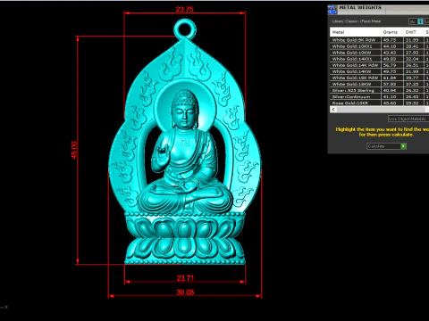 Amitabha Buddha pendant - Adida Buddha pendant - Buddha pendant - N021833 3D Print Model