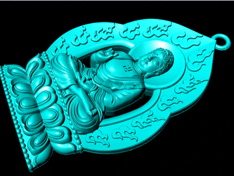 Amitabha Buddha pendant - Adida Buddha pendant - Buddha pendant - N021833 3D Print Model