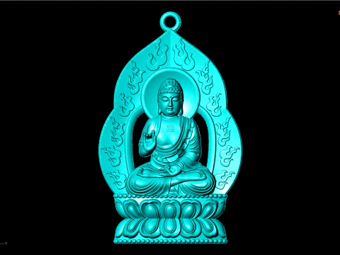 Amitabha Buddha pendant - Adida Buddha pendant - Buddha pendant - N021833 3D Print Model