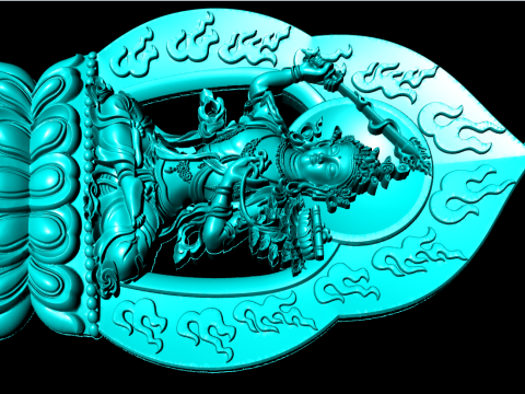 Manjushri Bodhisattva pendant - Buddha pendant - N021908 3D Print Model