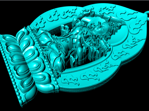Manjushri Bodhisattva pendant - Buddha pendant - N021908 3D Print Model