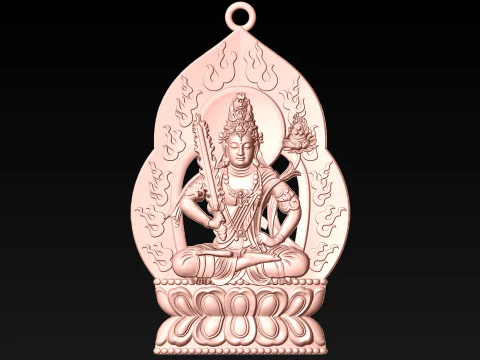 Pingente Akasagarbha Bodhisattva - Pingente Bodhisattva Vazio - N022957 Modelo de Impressão 3D
