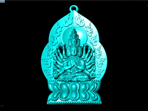 Guan Yin thousand eyes hands - Avalokistesvara Buddha pendant - N022141 3D Print Model