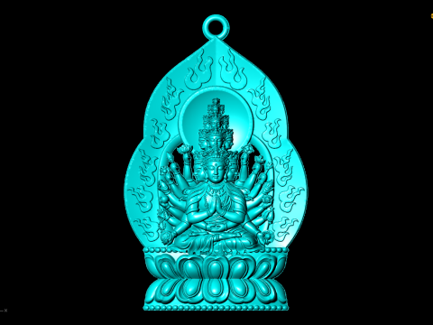 Guan Yin duizend ogen handen - Avalokistesvara Boeddha hanger - N022141 3D printmodel