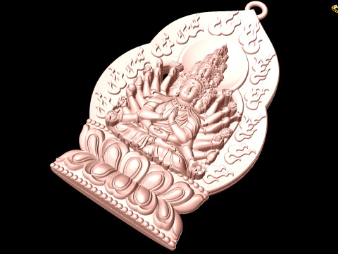 Guan Yin duizend ogen handen - Avalokistesvara Boeddha hanger - N022141 3D printmodel