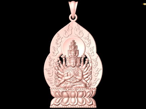Guan Yin duizend ogen handen - Avalokistesvara Boeddha hanger - N022141 3D printmodel