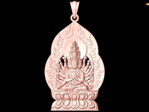 Guan Yin thousand eyes hands - Avalokistesvara Buddha pendant - N022141 3D Print Model