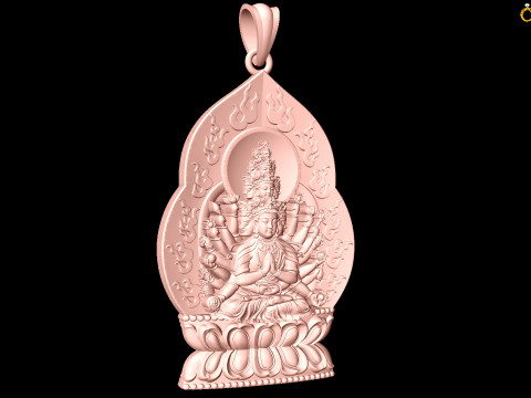 Guan Yin duizend ogen handen - Avalokistesvara Boeddha hanger - N022141 3D printmodel