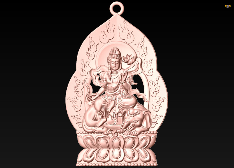 सामंतभद्र बोधिसत्व - सामंतभद्र बुद्ध पेंडेंट - N022256 3D प्रिंट मॉडल .c4d .max .obj .3ds .fbx .stl .blend 