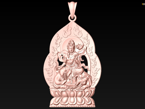 सामंतभद्र बोधिसत्व - सामंतभद्र बुद्ध पेंडेंट - N022256 3D प्रिंट मॉडल