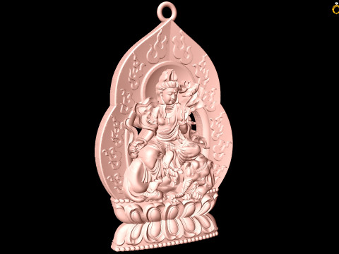 सामंतभद्र बोधिसत्व - सामंतभद्र बुद्ध पेंडेंट - N022256 3D प्रिंट मॉडल