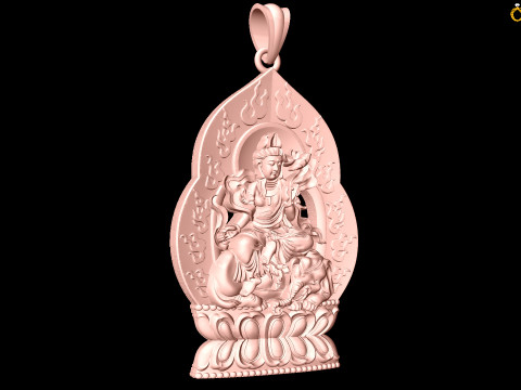 सामंतभद्र बोधिसत्व - सामंतभद्र बुद्ध पेंडेंट - N022256 3D प्रिंट मॉडल