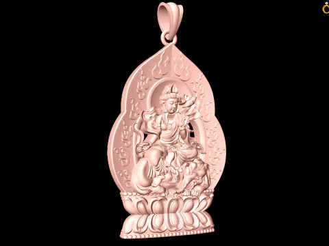 Samantabhadra Bodhisattva - Samantabhadra Buddha Pendant - N022256 3D Print Model