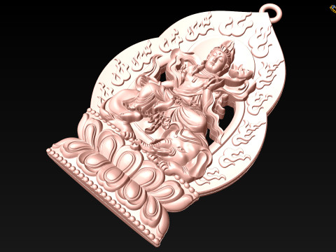 सामंतभद्र बोधिसत्व - सामंतभद्र बुद्ध पेंडेंट - N022256 3D प्रिंट मॉडल