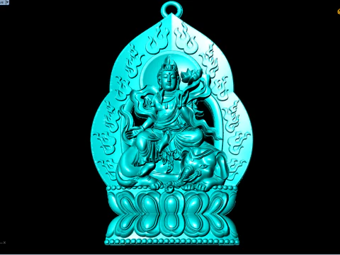 Samantabhadra Bodhisattva - Samantabhadra Buddha Pendant - N022256 3D Print Model