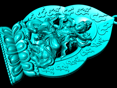 सामंतभद्र बोधिसत्व - सामंतभद्र बुद्ध पेंडेंट - N022256 3D प्रिंट मॉडल
