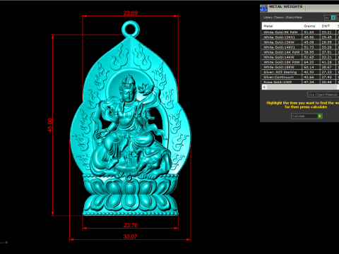 सामंतभद्र बोधिसत्व - सामंतभद्र बुद्ध पेंडेंट - N022256 3D प्रिंट मॉडल