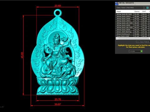 Samantabhadra Bodhisattva - Samantabhadra Buddha Pendant - N022256 3D Print Model