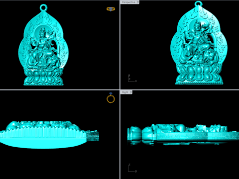 सामंतभद्र बोधिसत्व - सामंतभद्र बुद्ध पेंडेंट - N022256 3D प्रिंट मॉडल