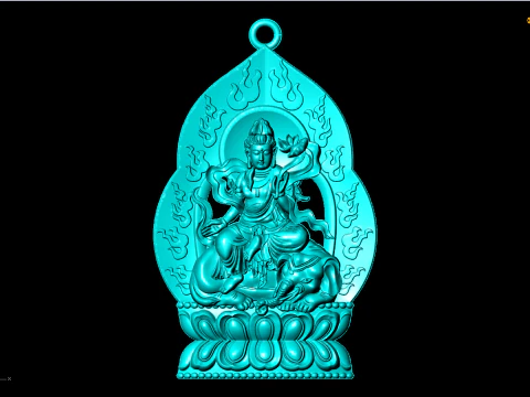 Samantabhadra Bodhisattva - Samantabhadra Buddha Pendant - N022256 3D Print Model