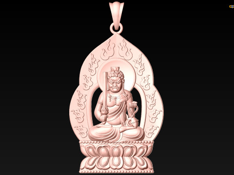 Acala Vidyaraja Pendant - Fudo Myoo Pendant - N023909 3D Print Model