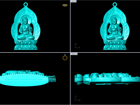 Acala Vidyaraja Pendant - Fudo Myoo Pendant - N023909 3D Print Model
